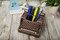 Retro Typewriter Pen Holder Vintage Desk Accsesories Unique Cool Gifts for Writer Typewriter Lovers and Secretary Cute Funny Pencil Cups for Office Home School (Bronze)